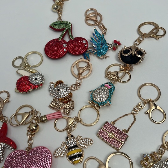 Bag Charms Key Chains Rhinestone Bag Charms - Picture 5 of 9